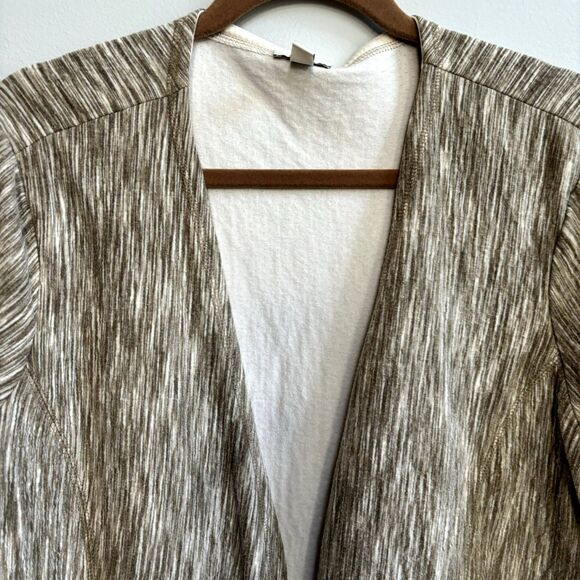 J. Jill Open Front Cardigan Sweater Women's XL Beige Cream Casual Classic Layer - Picture 2 of 9